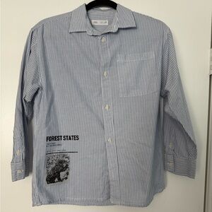 Zara Blue Striped Kids Button Down Shirt